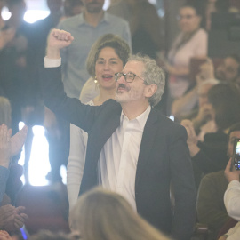 El nuevo coordinador general de Sumar, Carlos Martín, durante la clausura de la Asamblea Estatal de Sumar.