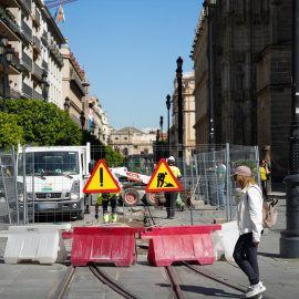 Obras en el centro de Sevilla.