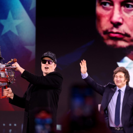 Elon Musk y Javier Milei en la Conferencia Política de Acción Conservadora.