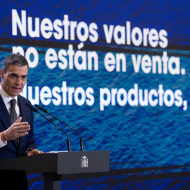 El presidente del Gobierno, Pedro Sánchez, durante una rueda de prensa, en el Complejo de La Moncloa, a 3 de abril de 2025, en MadridEduardo Parra / Europa Press03 ABRIL 2025;ARANCELES;ECONOMÍA;POLÍTICA;SÁNCHEZ;03/4/2025