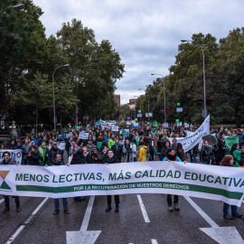 Cientos de personas durante una manifestación por la educación pública en Madrid.