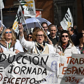 Manifestación de médicos para reclamar mejoras en su jornada laboral, su modelo retributivo y el fin de las guardias en Madrid el 5 de abril del 2025.