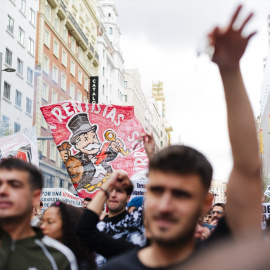Imagen de la manifestación por la vivienda de este 5 de abril, en Madrid.
