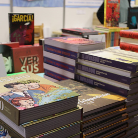 Llibres en una de les parades de Comic Barcelona.