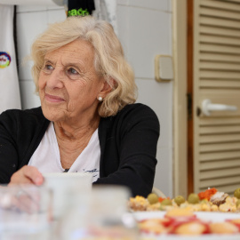 Manuela Carmena, durante su entrevista con 'Público'.
