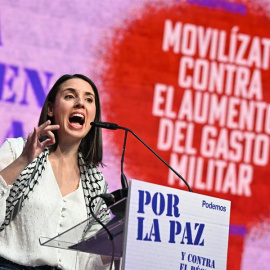 La eurodiputada de Podemos Irene Montero durante un acto del partido el pasado domingo.