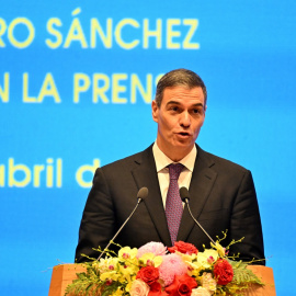 Imagen del presidente del Gobierno, Pedro Sánchez, durante su visita oficial a Vietnam, a 9 de abril de 2025.