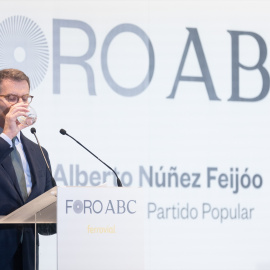El presidente del PP, Alberto Núñez Feijóo, en el Foro ABC en enero de 2023.