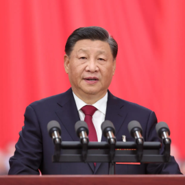 El presidente chino Xi Jinping durante el 20º Congreso Nacional del Partido Comunista de China.