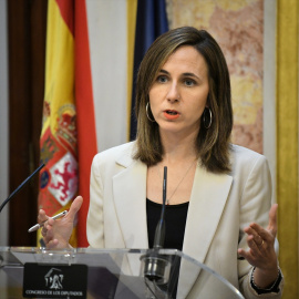 La secretaria general de Podemos, Ione Belarra, en el Congreso de los Diputados.