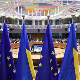 Vista general de la mesa redonda del Consejo de Asociación UE-Ucrania en Bruselas.
