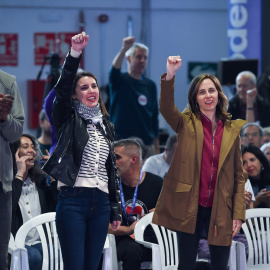 Irene Montero e Ione Belarra, este viernes en Madrid en la asamblea de Podemos