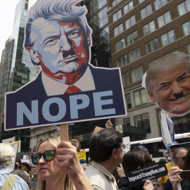 Marchas contra Donald Trump en Nueva York.