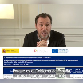 El ministro Óscar Puente, en un vídeo colgado en sus redes sociales.