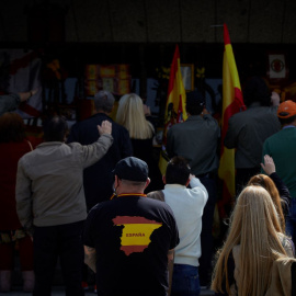 Concentración protagonizada por militantes franquistas en el cementerio de Mingorrubio, en una imagen de archivo.