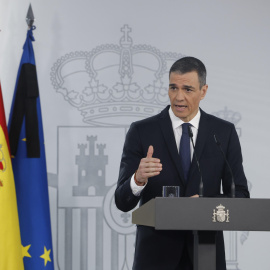 El presidente del Gobierno, Pedro Sánchez, durante su comparecencia tras el Consejo de Ministros de este martes