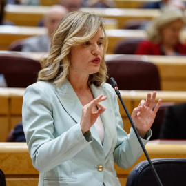 La ministra de Educación, Pilar Alegría, en el Senado.