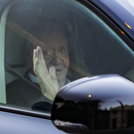 El rey emérito Juan Carlos I, a su llegada a Sanxenxo.