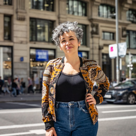 Imagen de Carolina Meloni, a 23 de abril de 2025, en Gran Vía (Madrid)