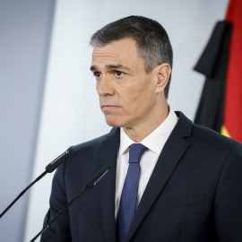 El presidente del Gobierno, Pedro Sánchez, comparece en el Palacio de la Moncloa para anunciar el incremento del gasto en Defensa comprometido con la OTAN .
