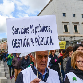Manifestación en Madrid por los servicios públicos el 23 de marzo de 2025.
