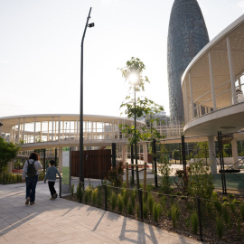 El nou parc de les Glòries, aquest matí abans de la seva inauguració.