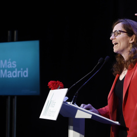 La ministra de Sanidad, Mónica García, durante su intervención en el Plenario Autonómico Extraordinario de Más Madrid.