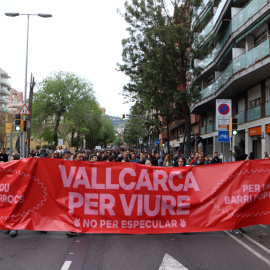 Capçalera de la manifestació a Vallcarca.