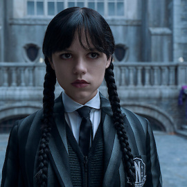 Imagen promocional de la segunda temporada de 'Miércoles', protagonizada por Jenna Ortega.