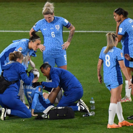 La selección de Inglaterra en un partido contra Australia durante la Copa Mundial Femenina de Fútbol 2023, a 20 de agosto de 2023.
