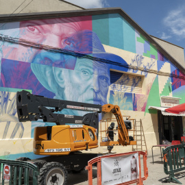 Mural de Jotalo en una de les parets del municipi de Penelles.