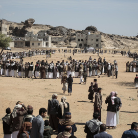 Un funeral en Sanaa después de un bombardeo de EEUU.