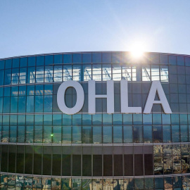 El logo de la constructora OHLA, en su sede en Madrid.