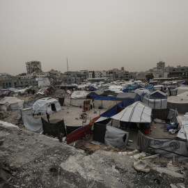 Imagen de la población desplazada en Gaza (Archivo)