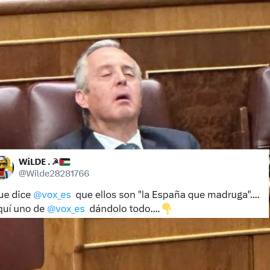 El tesorero de Vox se queda dormido en el Congreso.