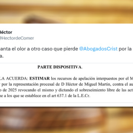 Héctor de Miguel comparte la sentencia de una nueva derrota judicial de Abogados Cristianos.