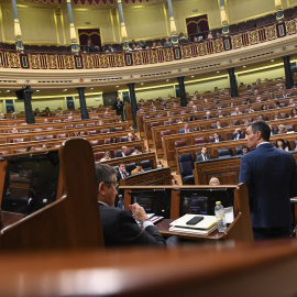 El presidente del Gobierno, Pedro Sánchez, durante una sesión de control al Gobierno, en el Congreso de los Diputados, a 7 de mayo de 2025, en Madrid (España)