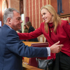 El alcalde de Sevilla, José Luis Sanz saluda a la concejal de Vox en Sevilla, Cristina Peláez, en una foto de archivo.