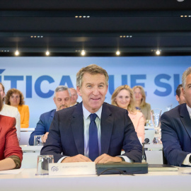 El presidente del PP, Alberto Núñez Feijóo, en la reunión del Comité Ejecutivo Nacional del partido.