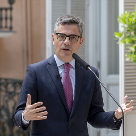 (Foto de ARCHIVO)El ministro de la Presidencia, Justicia y Relaciones con las Cortes, Félix Bolaños,  atiende a los medios de comunicación, en la sede del Ministerio (Palacio de Parcent), a 9 de mayo de 2025, en Madrid (España).Alberto Ortega / Europa Press09/5/2025
