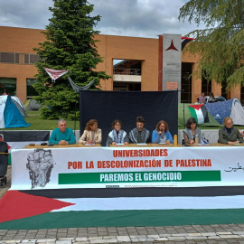 Los miembros de la Red Universitaria por Palestina (RUxP) de Madrid, ante la "inacción y el silencio cómplice de las instituciones", han retomado la acampada en la explanada de la Ciudad Universitaria, donde han anunciado la creación de un 'Tribunal de los Pueblos sobre Gaza' que se reunirá en octubre próximo.
