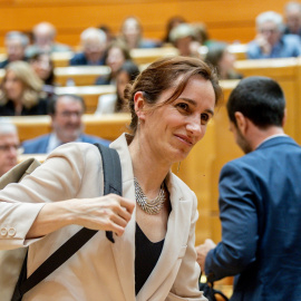 La ministra de Sanidad, Mónica García, en el Senado en una imagen tomada el pasado abril-