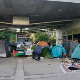 Acampada per Palestina de la UAB en una imatge d'arxiu