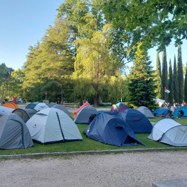 Imagen de la segunda acampada por Palestina, a 19 de mayo de 2025, en Ciudad Universitaria (Madrid).