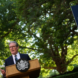El primer ministro británico, Keir Starmer, pronuncia un discurso en Downing Street, a 19 de mayo de 2025.