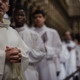 Sacerdotes durante el Corpus Christi en Toledo. Archivo.