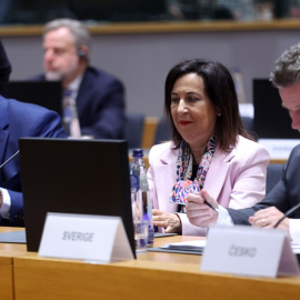 La ministra de Defensa, Margarita Robles, este martes en Bruselas.