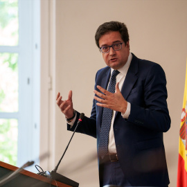 El ministro para la Transformación Digital y de la Función Pública, Óscar López, en la sede del Instituto Nacional de Administración Pública, a 21 de mayo de 2025, en Madrid (España).