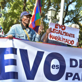 Seguidores de Evo Morales en una protesta en Cochabamba el 22 de mayo de 2025.