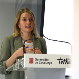 La consellera de Drets Socials, Mónica Martínez Bravo, en la compareixença d'aquest dilluns.